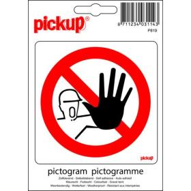 Pickup pictogram verboden voor ongevoegden zelfklevend 100x100mm