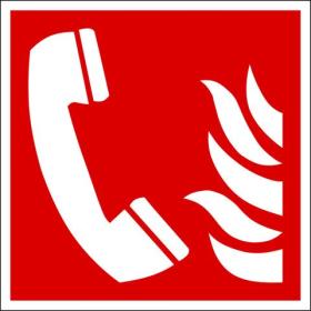 Pickup pictogram telefoon voor brandalarm 150x150mm