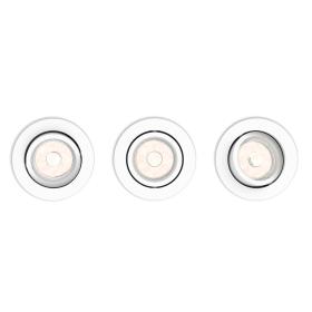Philips LED inbouwspot myLiving Enneper wit ⌀8cm dimbaar set van 3