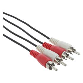 Q-Link tulp kabel 2RCA/2RCA male/male rood/wit 3m