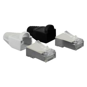 Q-Link UTP-connector 4x/kap RJ45 2xzwart/wit 8 stuks