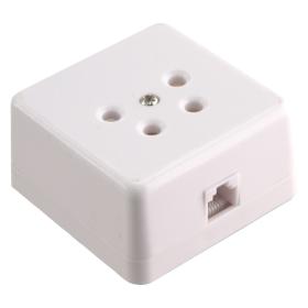 Q-Link tel contactdoos opbouw modulair 4-polig wit