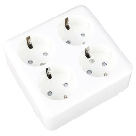 Q-Link opbouw stopcontactdoos 4-voudig kindbeveiliging randaarde wit