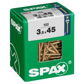 Spax schroef pozidrive verzinkt 3,5x45mm 100st