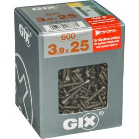 Spax GIX gipsplaatschroef philips verzonken kop 3,9x25mm 600st