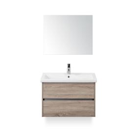 Sanox badkamermeubel Como 54x80x45cm grijs eiken met spiegel