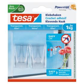 Tesa Powerstrips haak kunststof transparant 1kg 2st