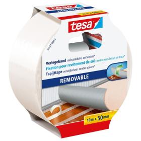 Tesa Removable tapijttape transparant 50mm 10m