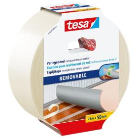 Tesa Removable tapijttape transparant 50mm 25m