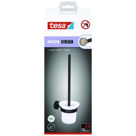 Tesa Moon toiletborstel rond metaal, glas lijm kit zwart