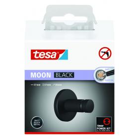 Tesa Moon handdoekhaak rond metaal lijm kit zwart