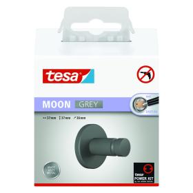 Tesa Moon handdoekhaak rond metaal lijm kit grijs