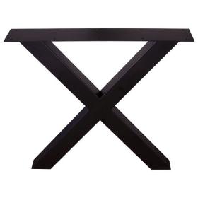 Tafelpoot  X-vorm metaal zwart 82x73x15cm
