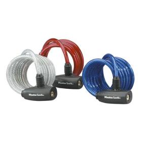 Masterlock kabel cilinderslot ⌀8x180 cm 3st staal rood, wit, blauw