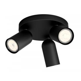 Productafbeelding van Philips myLiving LED  Pongee 3-lichts plafondlamp dimbaar zwart.
