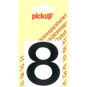 Pickup Helvetica plakcijfer 8 zwart 60mm