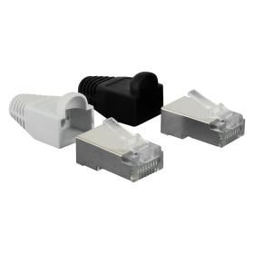 Productafbeelding van Q-Link UTP-connector 4x/kap RJ45 2xzwart/wit 8 stuks.