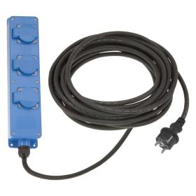 Q-Link stekkerdoos 3-voudig spatwaterdicht IP44 blauw 5m