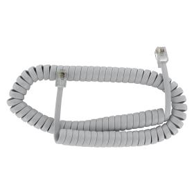 Q-Link telefoon krulsnoer 2x+RJ9 plug wit 2,5m