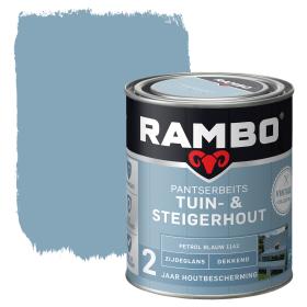 Rambo Pantserbeits Tuin- & Steigerhout zijdeglans dekkend Petrol blauw 1142 750 ml