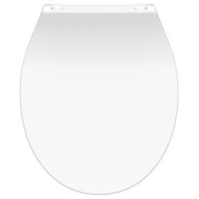 Productafbeelding van SLIM WHITE ultra dunne Duroplast WC-Bril met soft-close en afklikbaar, wit.