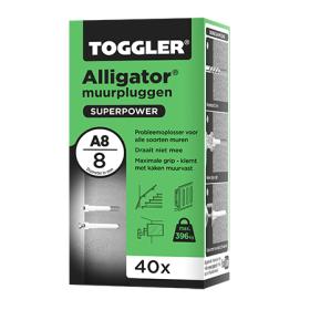 Toggler Alligator muurplug kunststof 8x40mm 40st